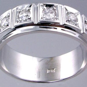 Diamond Mens Wedding Ring .45TDW 18KT White Gold